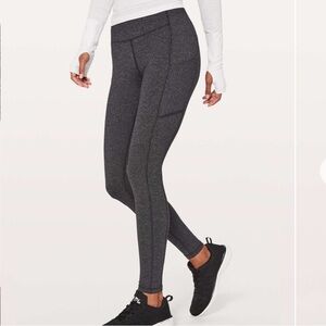 Lululemon 4 Speed Up Tight *28" Power Luxtreme Variegated Knit Heathered Black